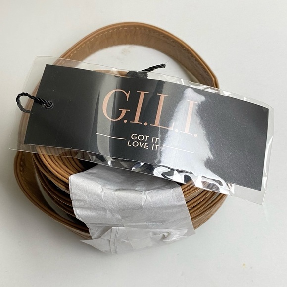 G.I.L.I. Obi Reversible Leather Embossed Wrap Belt Medium/Large Tan main image 5